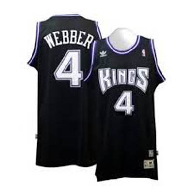 Men's  NBA Sacramento Kings #4 Chris Webber Soul Black Jersey